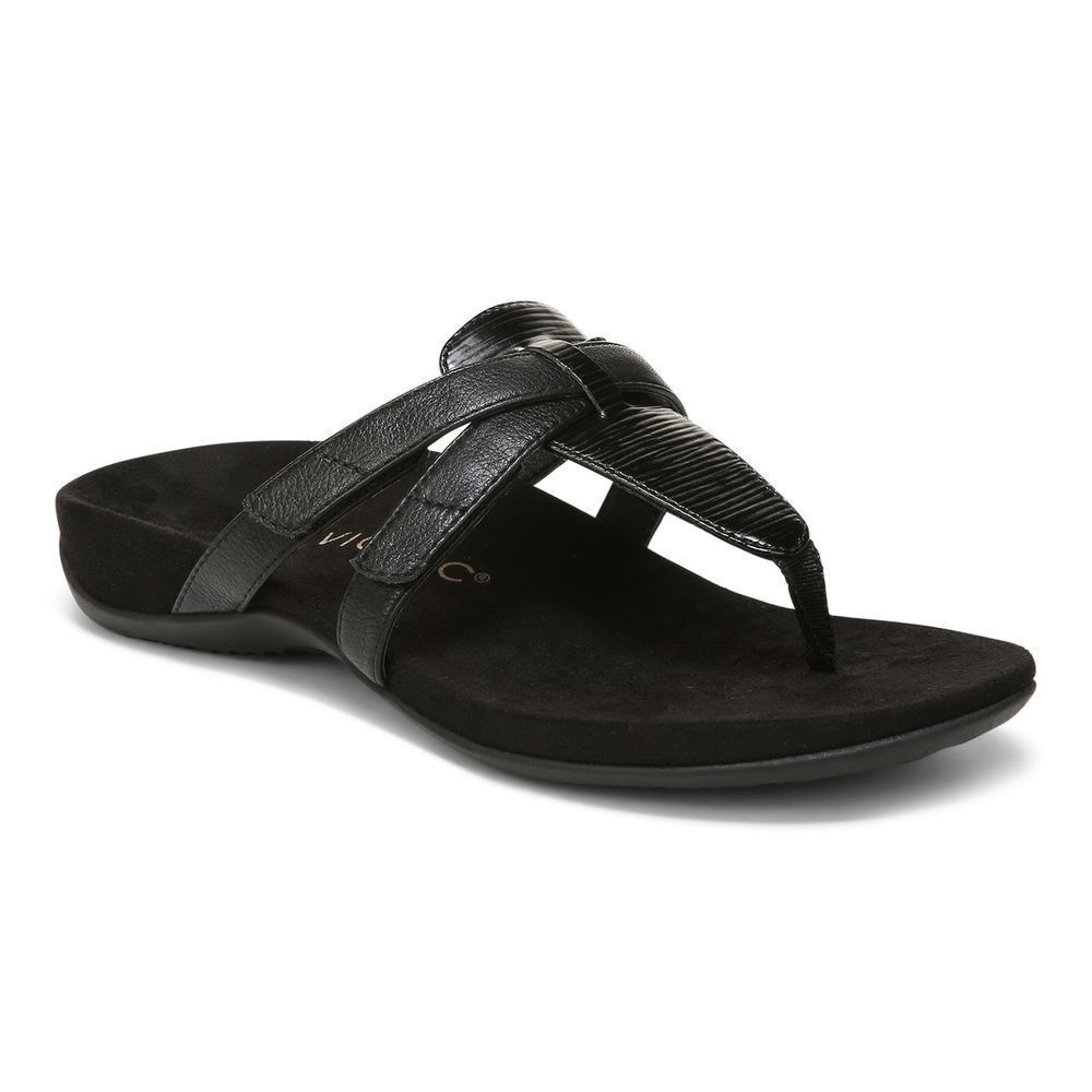 Vionic Karley Toe Post Sandal in black